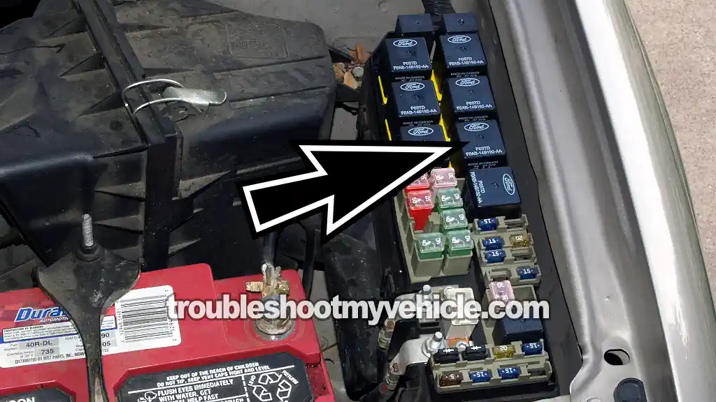 Location Of The Fuel Pump Relay. How To Test The Ignition COP Coils (2001, 2002, 2003, 2004, 2005, 2006, 2007 3.0L V6 Ford Escape And Mazda Tribute)