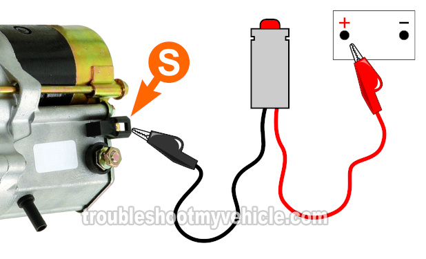 Applying 12 Volts To The 'S' terminal. How To Test The Starter Motor (1993, 1994, 1995, 1996, 1997, 1998 1.5L Toyota Tercel)