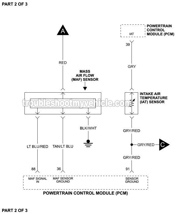 PART 2 of 3: MAF Sensor Wiring Diagram (1997, 1998, 1999 4.6L, 5.4L Ford E150, E250 And E350)