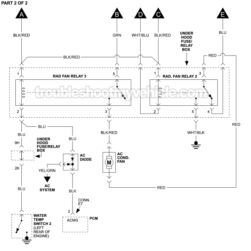 Cooling Fan Circuit Wiring Diagram (2005, 2006 3.0L V6 Toyota Camry)