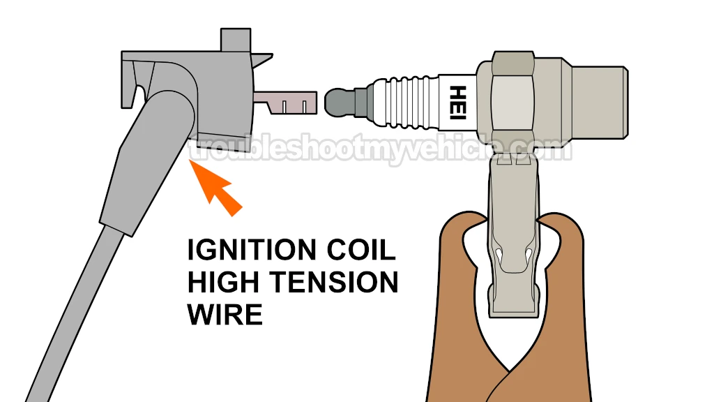 Checking The Ignition Coil's High Tension Wire For Spark. Engine No-Start Ignition System Tests (1992, 1993 3.0L V6 Toyota Camry)