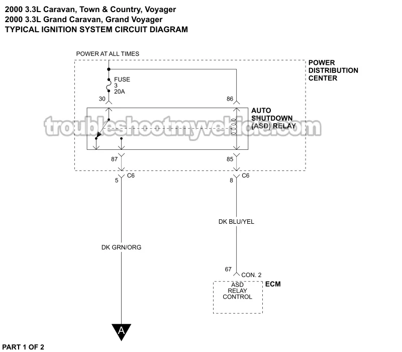 Ignition System Wiring Diagram (2000 3.3L V6 Chrysler, Dodge, And Plymouth Minivan)