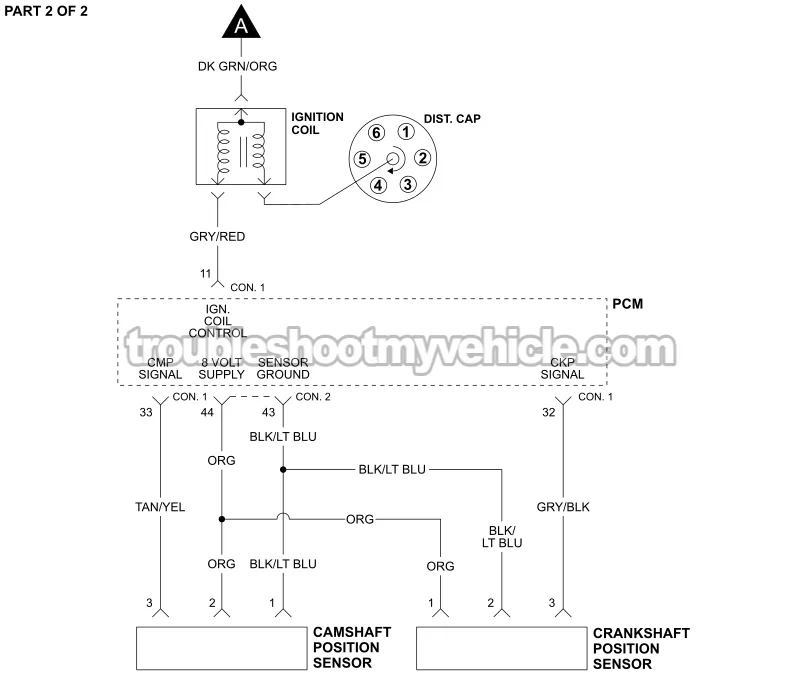 PART 2 -Ignition System Wiring Diagram. 2000 3.0L V6 Caravan, Grand Caravan, Voyager, Grand Voyager PART 2 of 2 -Ignition System Wiring Diagram. 2000 3.0L V6 Caravan, Grand Caravan, Voyager, Grand Voyager