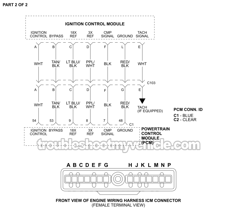 PART 2 OF 2: ICM And CKP/CMP Sensor Circuit Wiring Diagram (2003, 2005, 2005 3.8L V6 Buick LeSabre)