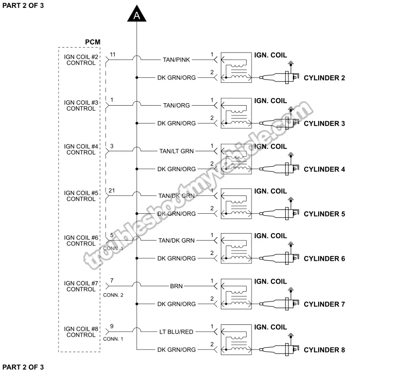 PART 2 of 3 -Ignition System Wiring Diagram. 2002 4.7L V8 Dodge Ram Pickup PART 2 of 3 -Ignition System Wiring Diagram. 2002 4.7L V8 Dodge Ram Pickup