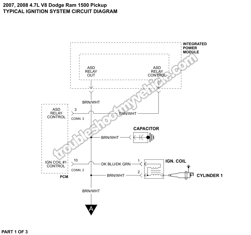 Ignition System Wiring Diagram (2007-2008 4.7L V8 Dodge Ram Pickup)