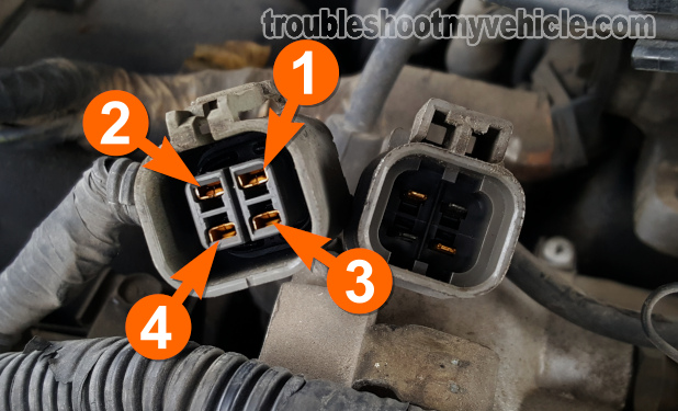 Distributor 4-Wire Electrical Connector Pin Out (1993, 1994, 1995, 1996, 1997, 1998 3.0L Nissan Quest And Mercury Villager).